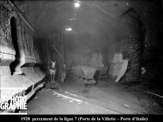 1928  percement de la ligne 7 (Porte de la Villette – Porte d’Italie) 