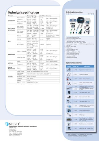 Datasheet Metrel MI 3100 SE. Hubungi PT. Siwali Swantika 021-45850618 | PDF