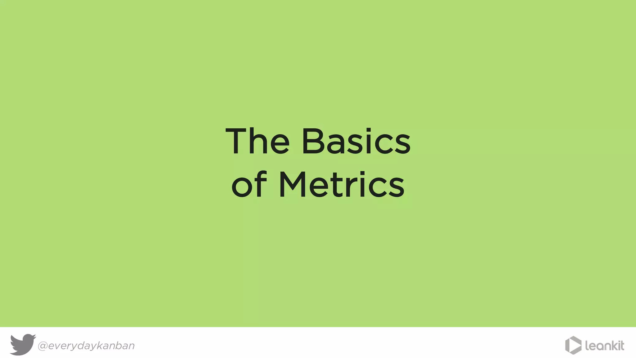 The Basics
of Metrics
@everydaykanban
 