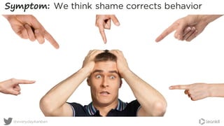 @everydaykanban
Symptom: We think shame corrects behavior
 