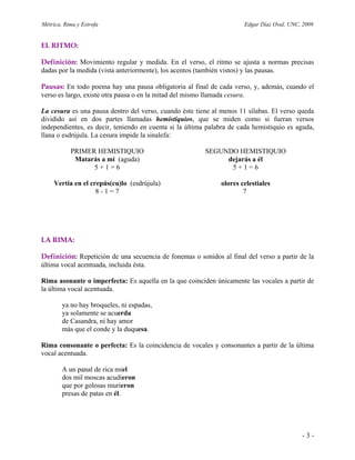 Metrico Ritmo Y Rima Metrica, rima y estrofa | PDF