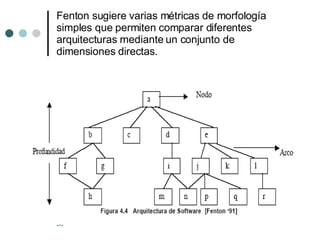 Fenton sugiere varias métricas de morfología simples que permiten comparar diferentes arquitecturas mediante un conjunto de dimensiones directas. 