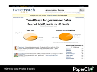 Métricas para Mídias Sociais
 