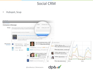 Social CRM
• Hubspot, Scup




                  @LeoNaressi / #imersaoms
 
