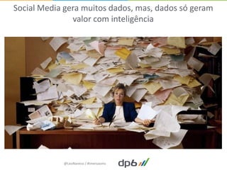 Social Media gera muitos dados, mas, dados só geram
               valor com inteligência




            @LeoNaressi / #imersaoms
 