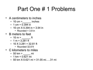 Metric Conversion Lab