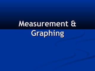 Measurement &
  Graphing
 