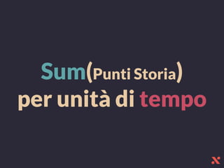 Sum(Punti Storia)
per unità di tempo
 