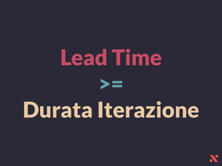 Lead Time
>=
Durata Iterazione
 