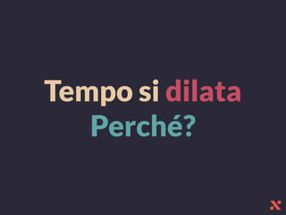 Tempo si dilata
Perché?
 