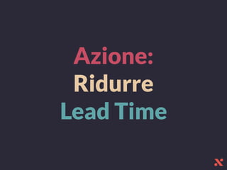 Azione:
Ridurre
Lead Time
 