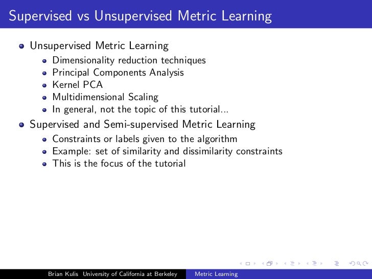unsupervised metric learning