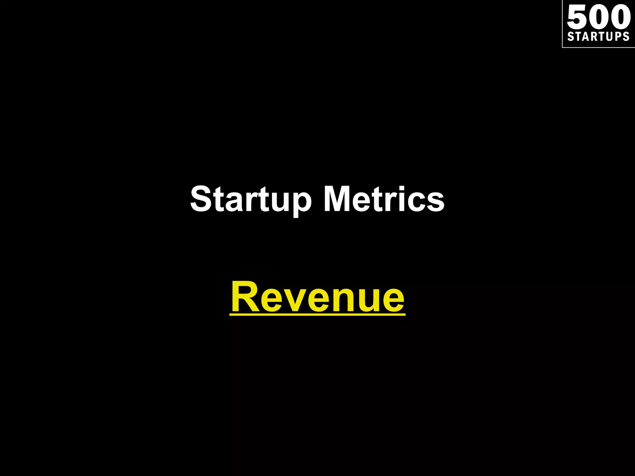 Startup Metrics Revenue 