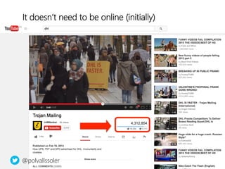 linkedin.com/in/polvallssoler! @polvallssoler! slideshare.net/polvallssoler!
It doesn’t need to be online (﴾initially)﴿
@polvallssoler
 