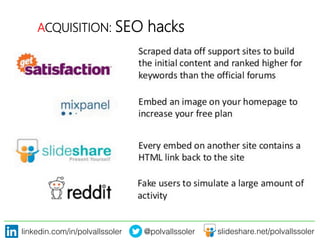 linkedin.com/in/polvallssoler! @polvallssoler! slideshare.net/polvallssoler!
ACQUISITION: SEO hacks
 
