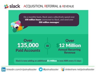 linkedin.com/in/polvallssoler! @polvallssoler! slideshare.net/polvallssoler!
ACQUISITION, REFERRAL & REVENUE

 