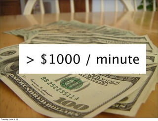 > $1000 / minute



Tuesday, June 5, 12
 