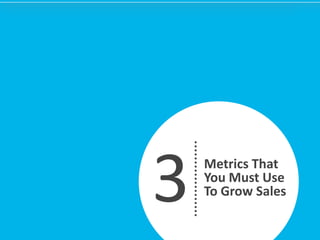 Metrics That
You Must Use
To Grow Sales3
 