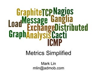 Metrics Simplified
      Mark Lin
  mlin@admob.com
 