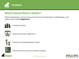 Which Social Metrics Matter?
When developing a social measurement plan, the approach, methodology, and
metrics that matter...