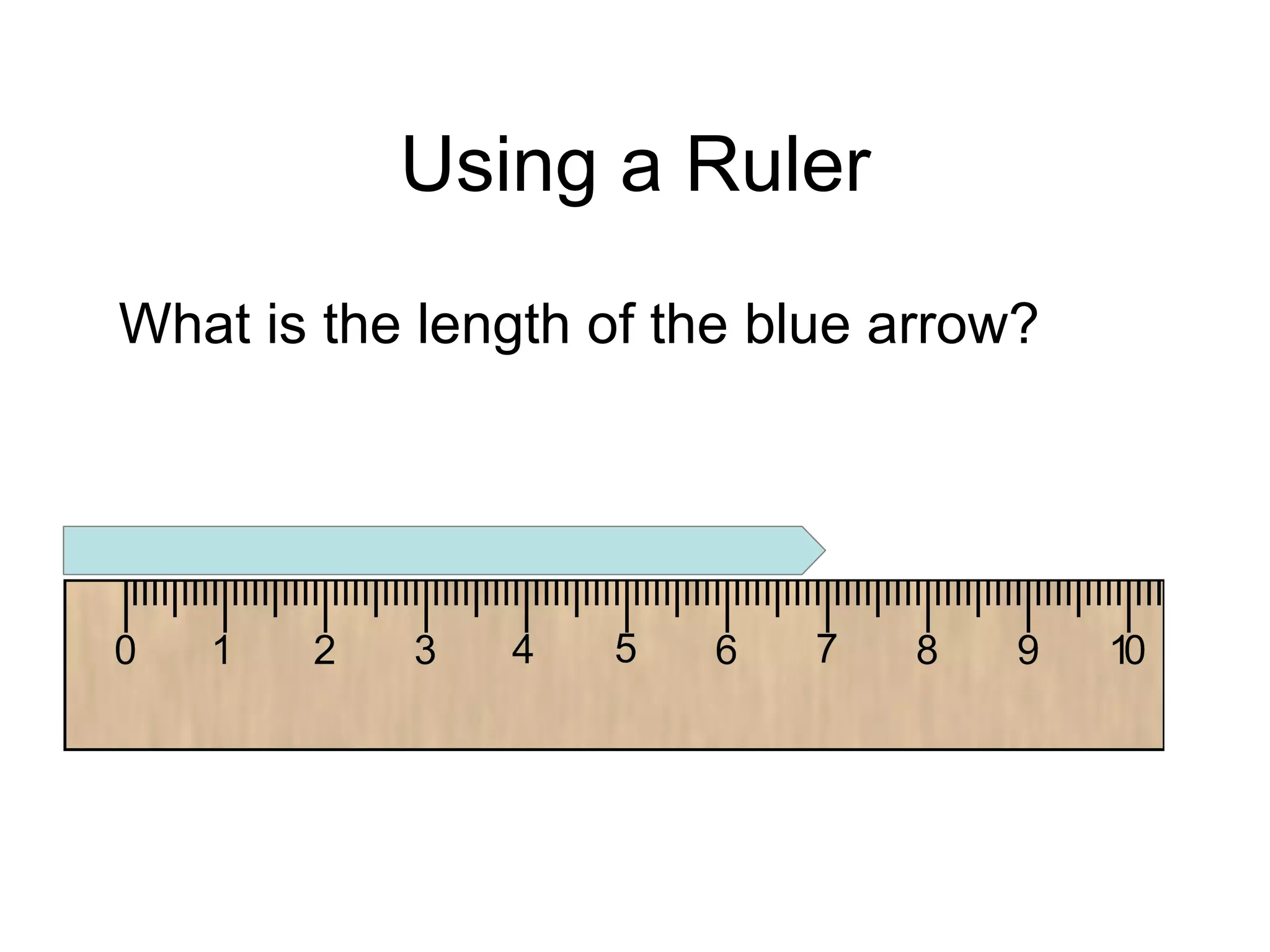 Using a Ruler What is the length of the blue arrow? 