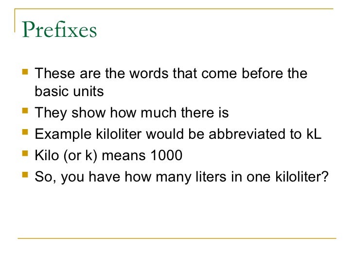 Metric system