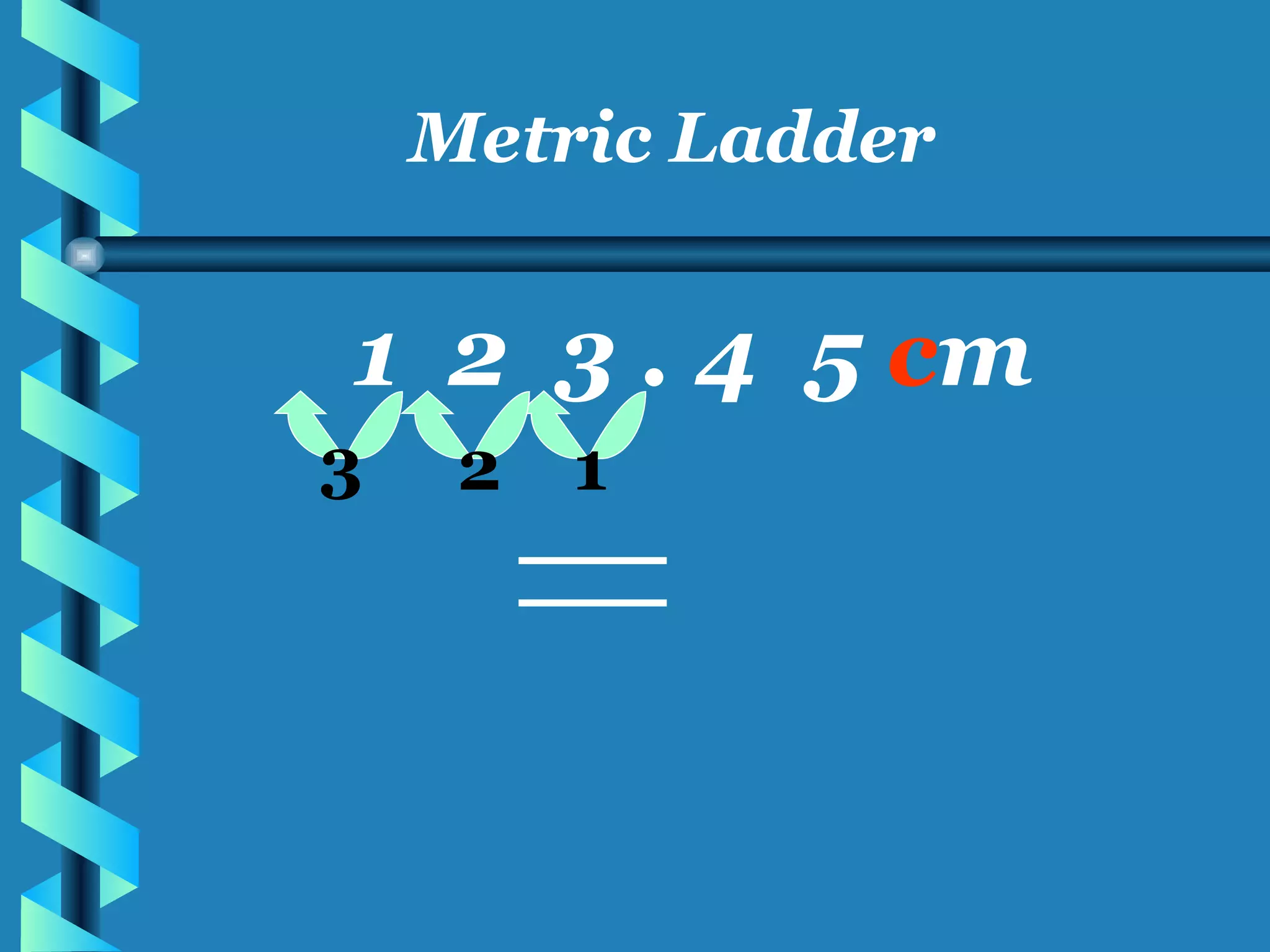 Metric Ladder 1  2  3 . 4  5  c m 1 2 3 