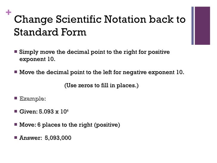 metric system scientific notation change scientific notation to standard form