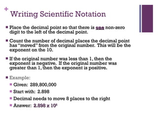 Metric System Scientific Notation | PPT