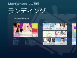 NicoNicoMetro  での実例例


ランディング
 