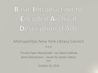 Metropolitan New York Library Council
1
 