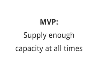 MVP:
Supply enough
capacity at all times
 