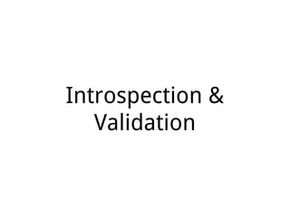 Introspection &
Validation
 
