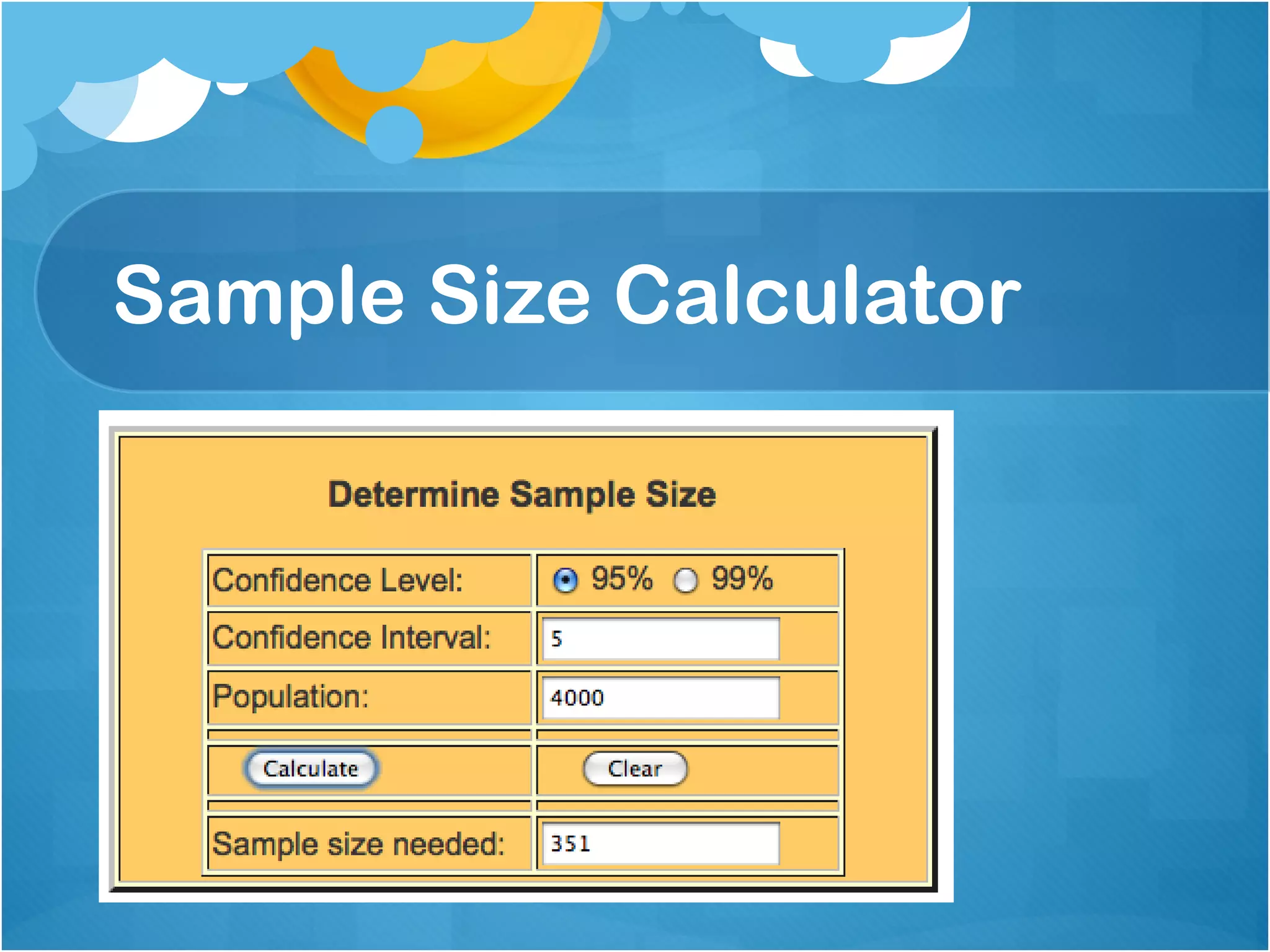 Sample Size Calculator 