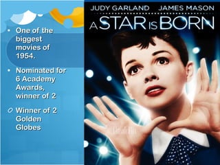 One of the biggest movies of 1954. Nominated for 6 Academy Awards, winner of 2 Winner of 2 Golden Globes 