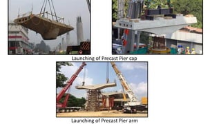 Launching of Precast Pier cap
Launching of Precast Pier arm
 