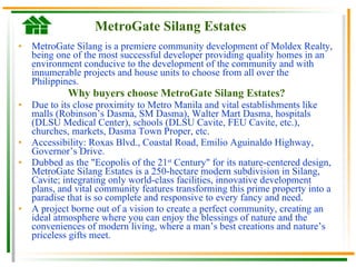 Metrogate Developer Metrogate Silang Estates | PPT