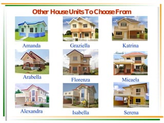 Other House Units To Choose From Arabella Amanda Alexandra Florenza Graziella Isabella Katrina Micaela Serena 