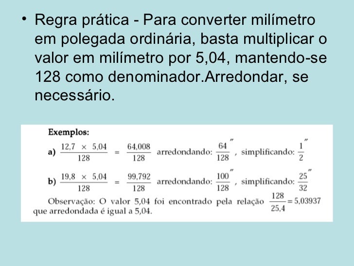 Como Converter Polegada Fracionaria Para Polegada Milesimal