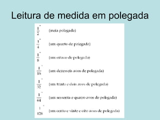 Leitura de medida em polegada 