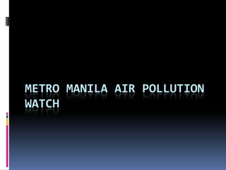 METRO MANILA AIR POLLUTION
WATCH
 