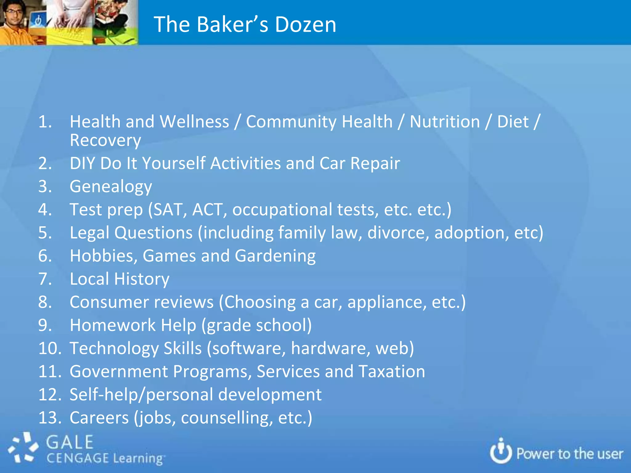 Advance Survey Data for the Library of VirginiaStephen AbramGale, Cengage Learning