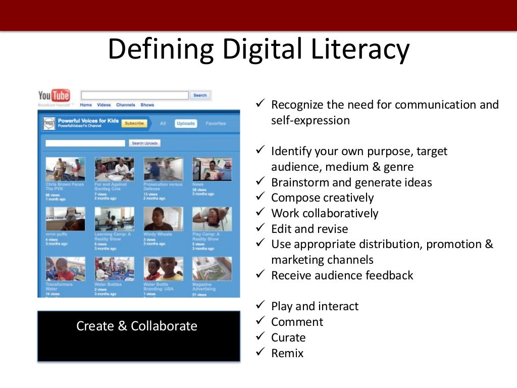 Defining Digital Literacy Acknowledge