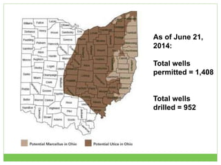 As of June 21,
2014:
Total wells
permitted = 1,408
Total wells
drilled = 952
 