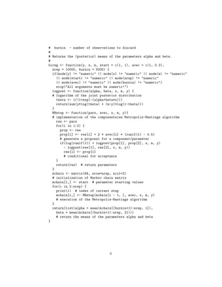 Using the Componentwise Metropolis-Hastings Algorithm to Sample from ...