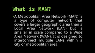 Metropolitan Area Network GROUP EIGHT 11 | PPTX