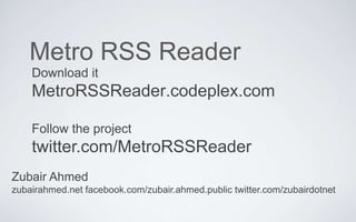 Metro RSS Reader app for Windows 8 | PPTX