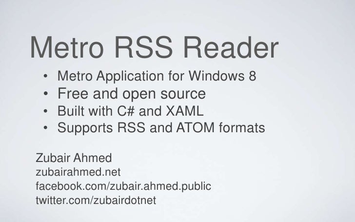 feed reader for windows 8