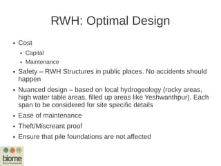Underground Rwh Design RWH for Bangalore Metro | PDF