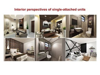 Interior perspectives of single-attached units
 